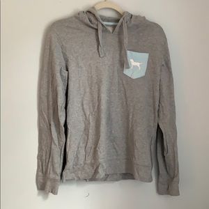 grey black dog thin hoodie